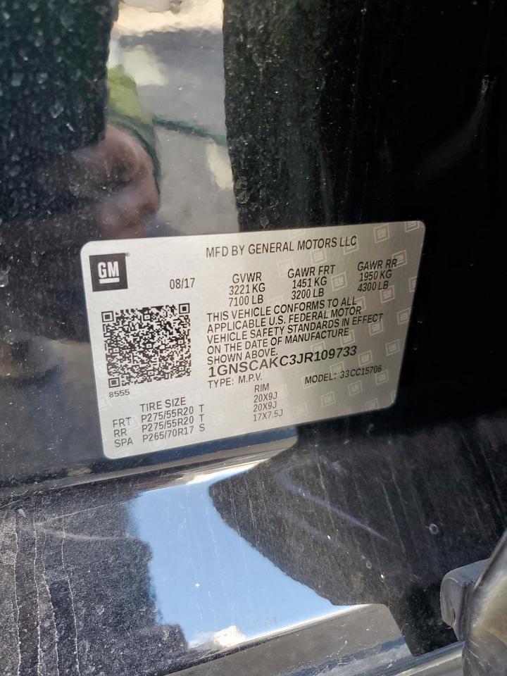 2018 Chevrolet Tahoe C1500 Ls VIN: 1GNSCAKC3JR109733 Lot: 85491905