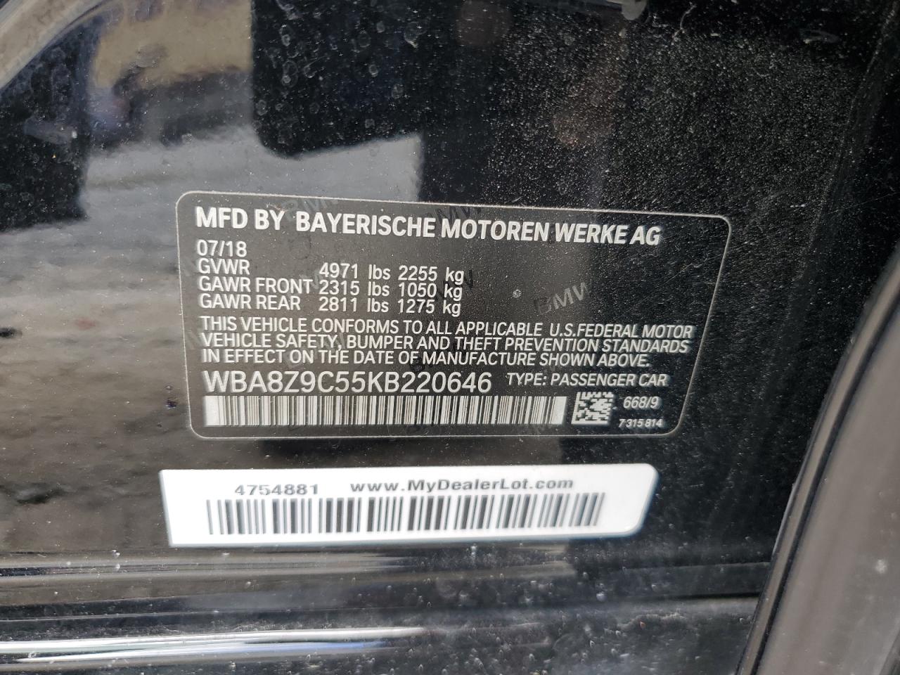 2019 BMW 330Xi Gt VIN: WBA8Z9C55KB220646 Lot: 84479355