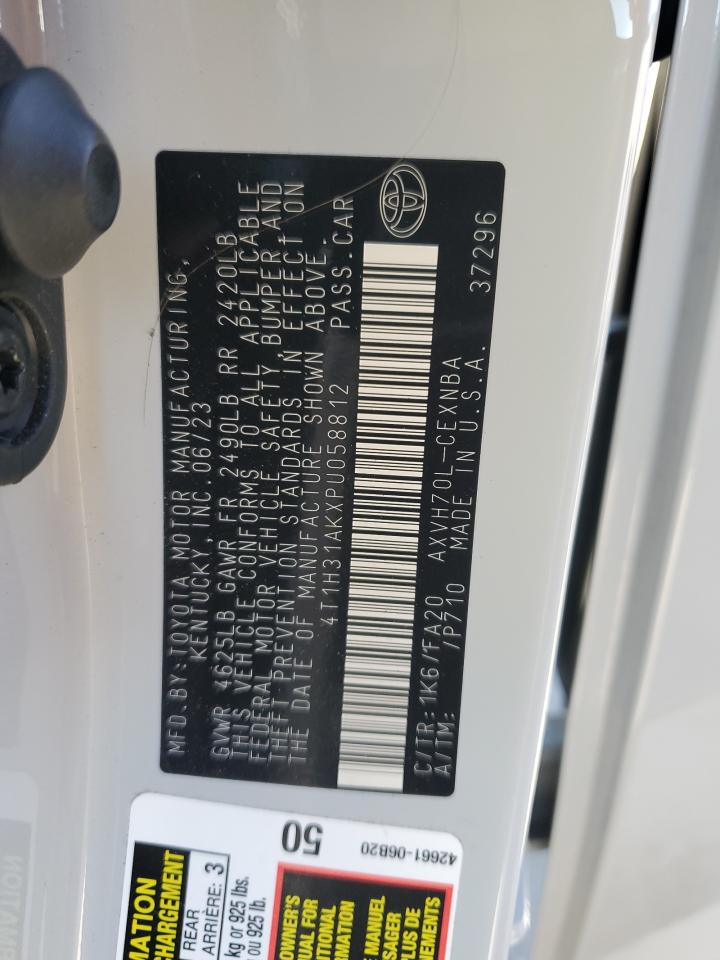 2023 Toyota Camry Le VIN: 4T1H31AKXPU058812 Lot: 85179135