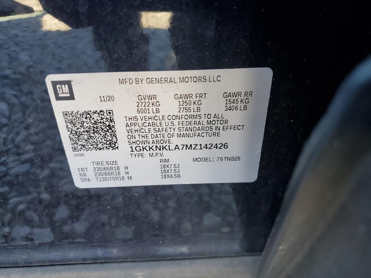 2021 GMC Acadia Sle VIN: 1GKKNKLA7MZ142426 Lot: 82597135