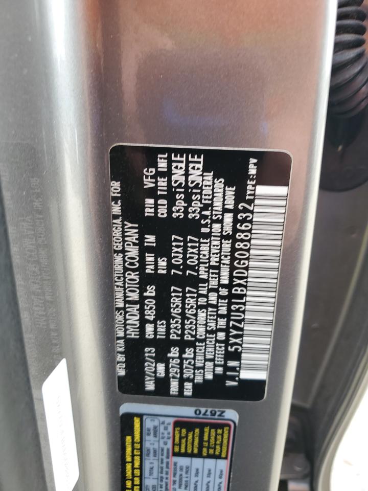 2013 Hyundai Santa Fe Sport VIN: 5XYZU3LBXDG088632 Lot: 82229215