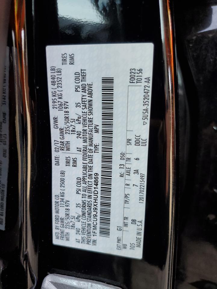 2017 Ford Escape Titanium VIN: 1FMCU9J9XHUD14869 Lot: 84791895