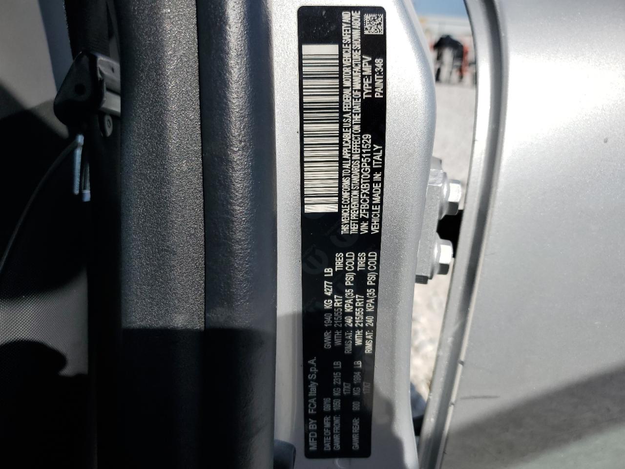 2016 Fiat 500X Easy VIN: ZFBCFXBT0GP511529 Lot: 87404345