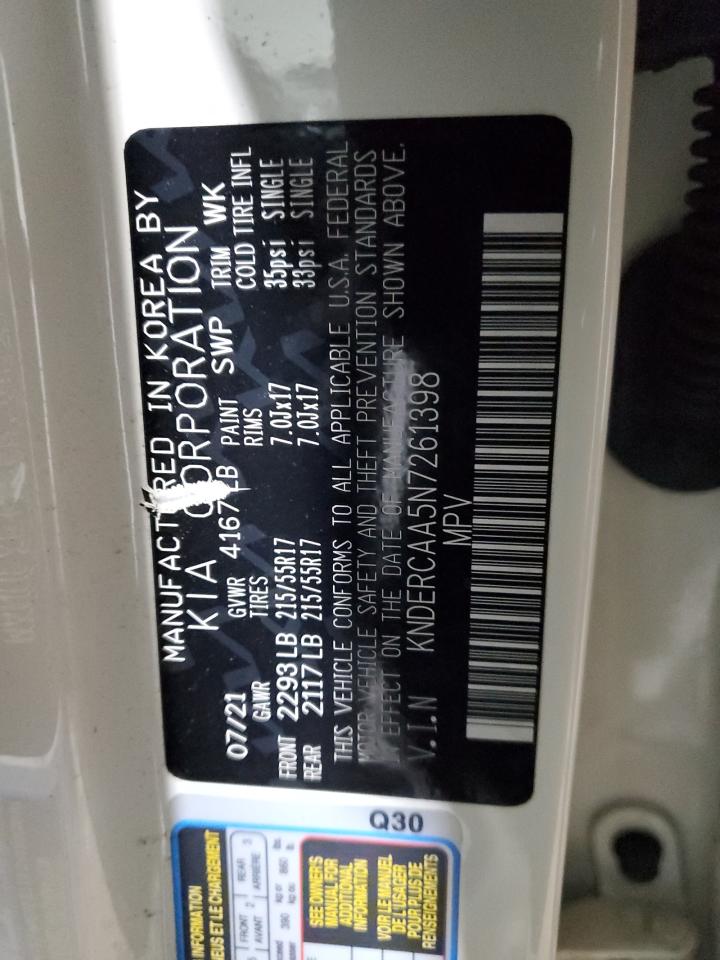 2022 Kia Seltos Ex VIN: KNDERCAA5N7261398 Lot: 82749505