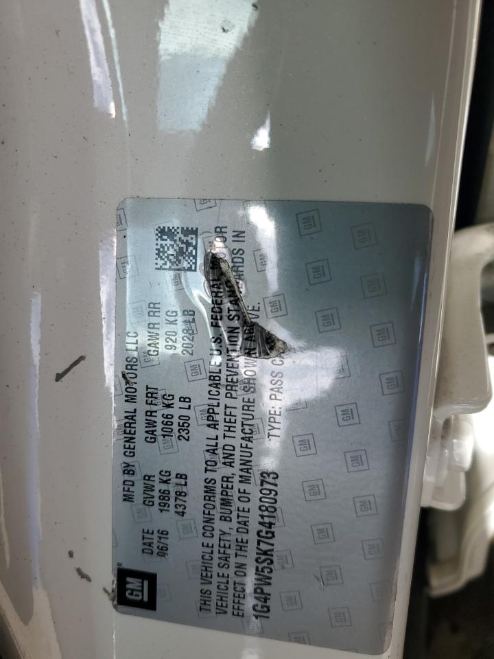 2016 Buick Verano Sport Touring VIN: 1G4PW5SK7G4180973 Lot: 90701495