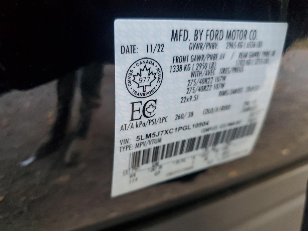 2023 Lincoln Aviator Reserve VIN: 5LM5J7XC1PGL10504 Lot: 84356415