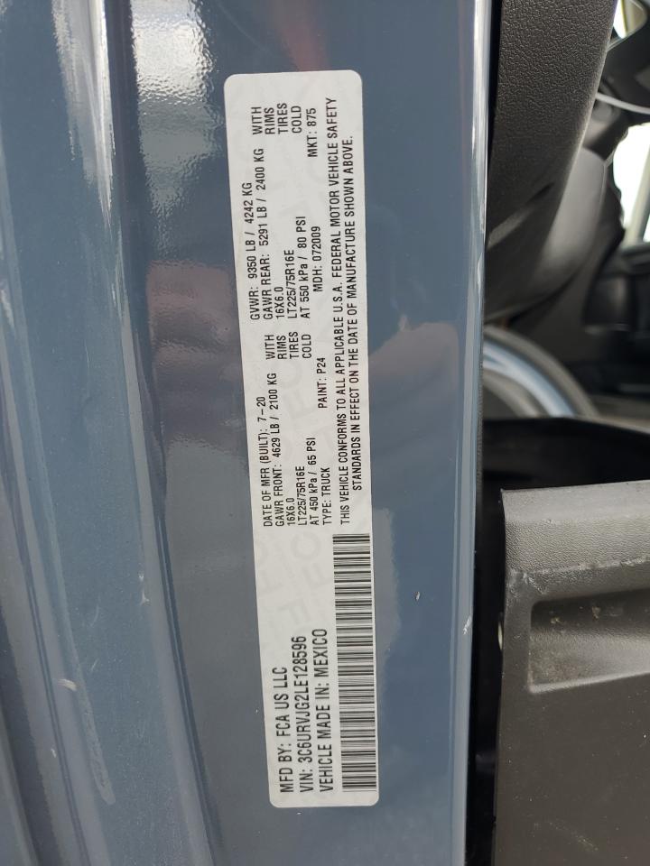 2020 Ram Promaster 3500 3500 High VIN: 3C6URVJG2LE128596 Lot: 84766135