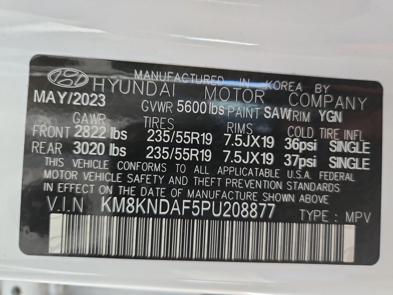 2023 Hyundai Ioniq 5 Sel VIN: KM8KNDAF5PU208877 Lot: 82492145