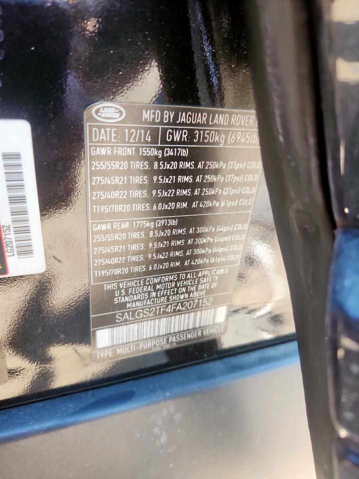 SALGS2TF4FA207152 2015 Land Rover Range Rover Supercharged