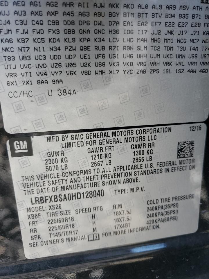 2017 Buick Envision Essence VIN: LRBFXBSA0HD128040 Lot: 86100345