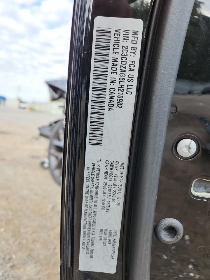 2020 Dodge Challenger Sxt VIN: 2C3CDZAG8LH210982 Lot: 86728495