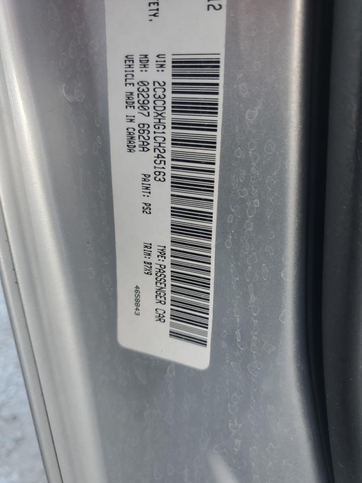 2012 Dodge Charger Sxt VIN: 2C3CDXHG1CH245163 Lot: 85748285