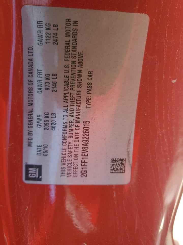 2010 Chevrolet Camaro Lt VIN: 2G1FF1EV8A9226015 Lot: 86853365