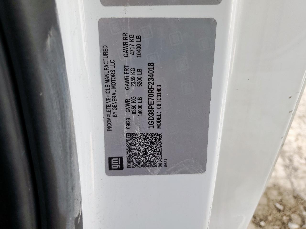 2022 GMC Sierra C3500 VIN: 1GD38PE70RF234018 Lot: 70640275