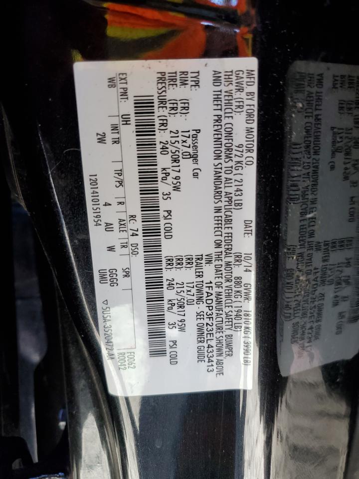 2014 Ford Focus Se VIN: 1FADP3F23EL433413 Lot: 82184055