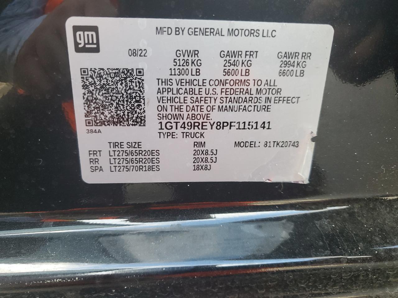 2023 GMC Sierra K2500 Denali VIN: 1GT49REY8PF115141 Lot: 90632105