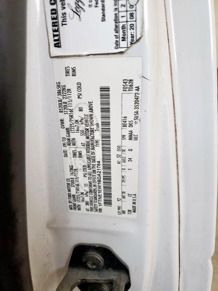 2011 Ford Econoline E150 Van VIN: 1FTNE1EW1BDA21784 Lot: 86211165