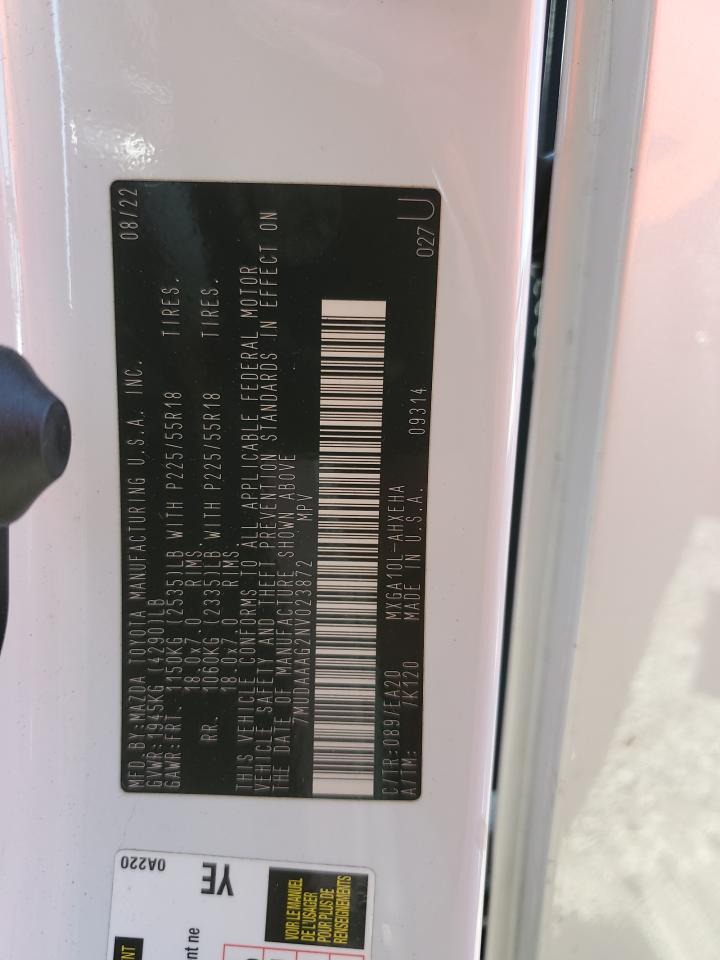 2022 Toyota Corolla Cross Xle VIN: 7MUDAAAG2NV023872 Lot: 82490075