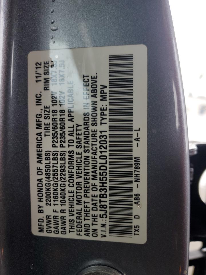 2013 Acura Rdx Technology VIN: 5J8TB3H55DL012031 Lot: 90276295