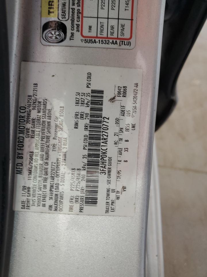 2010 Ford Fusion Sport VIN: 3FAHP0KC1AR270772 Lot: 82257945