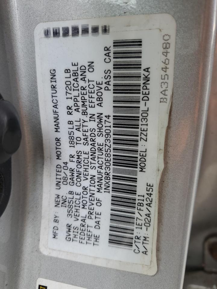 2005 Toyota Corolla Ce VIN: 1NXBR30E85Z390174 Lot: 85951145