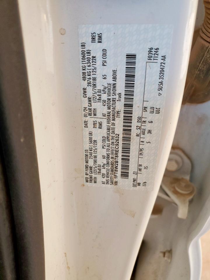 2024 Ford F250 Super Duty VIN: 1FT8W2BT8REC92632 Lot: 90543915