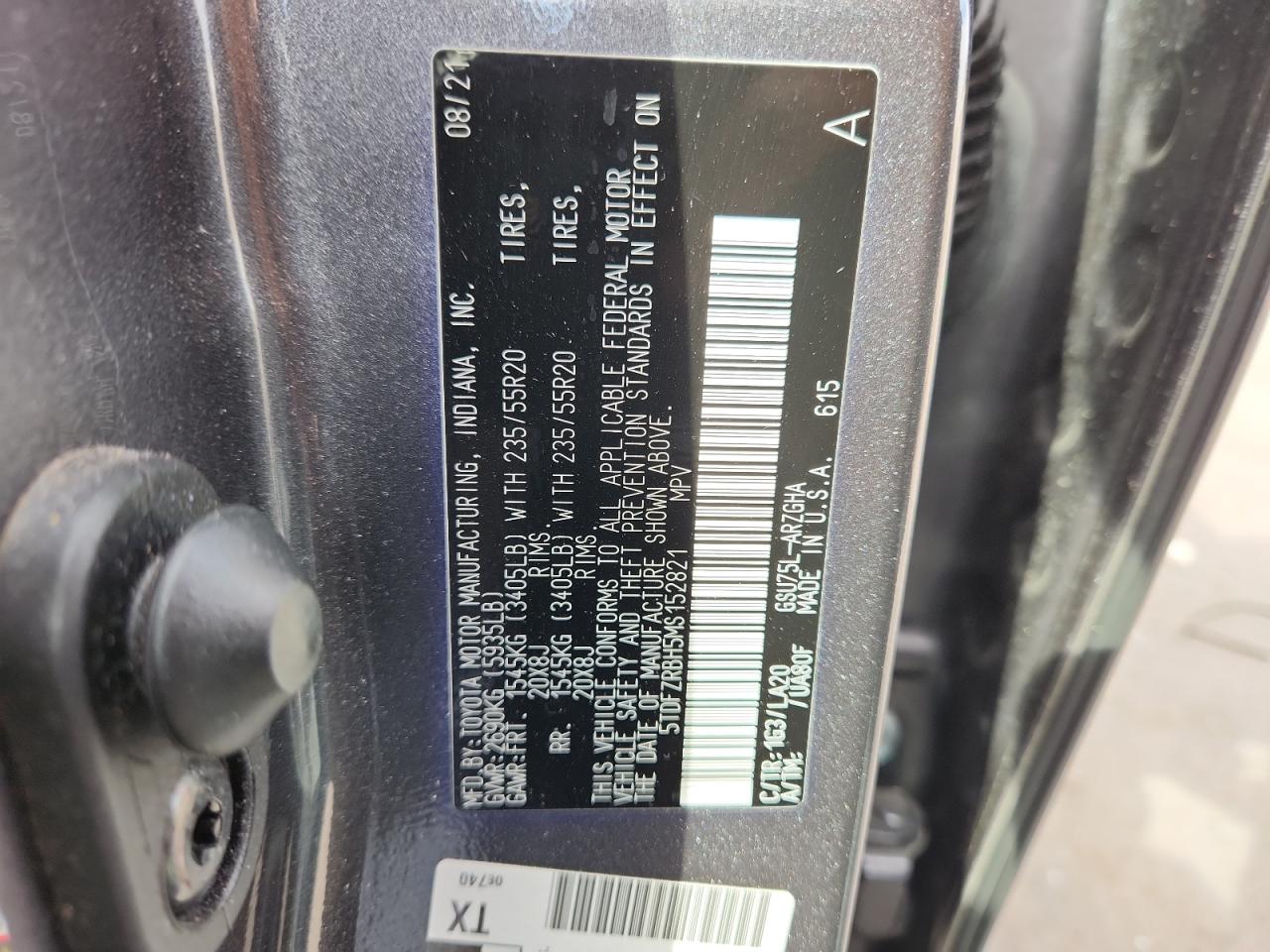 2021 Toyota Highlander Platinum VIN: 5TDFZRBH5MS152821 Lot: 86062785