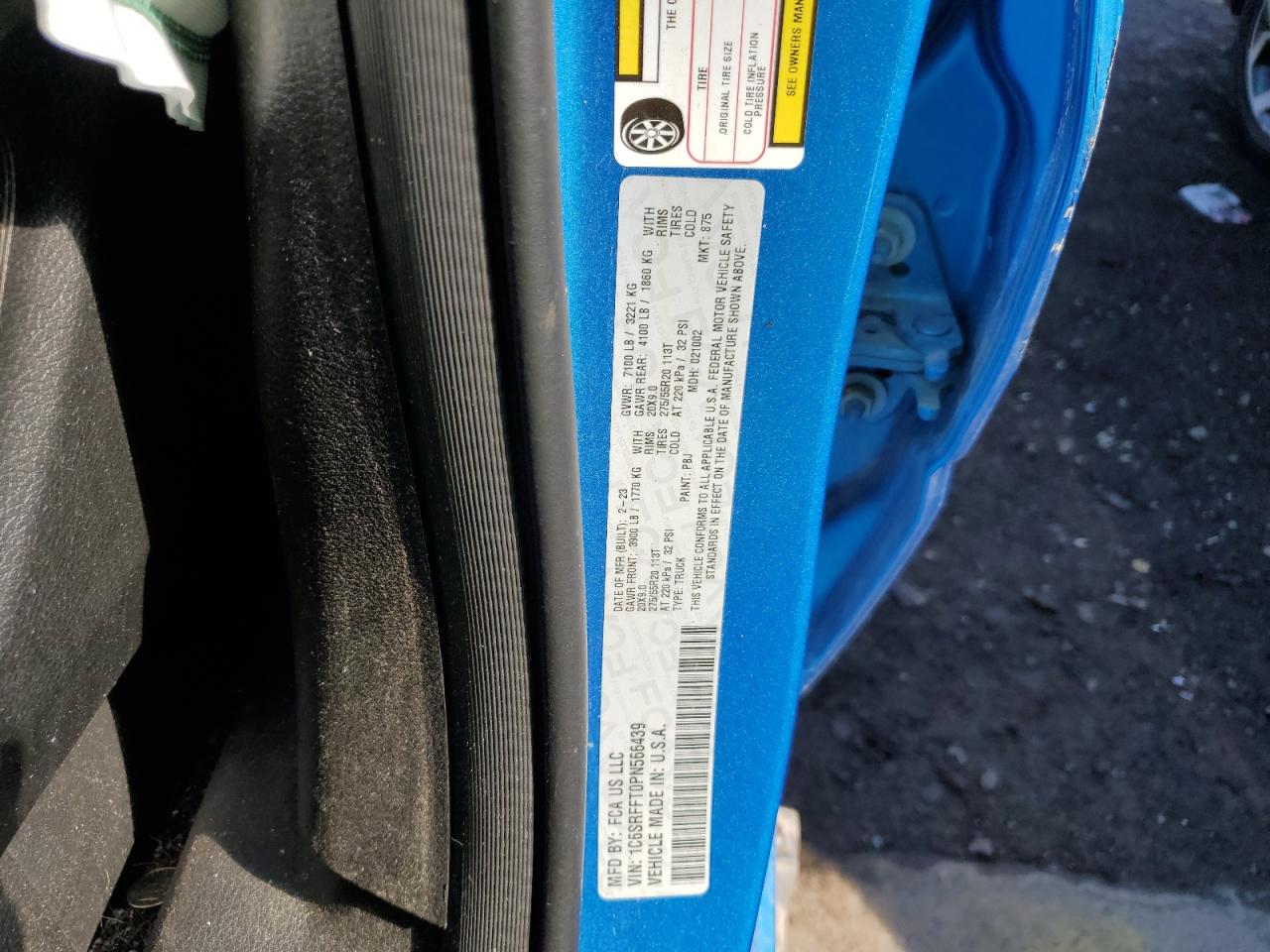 2023 Ram 1500 Big Horn/Lone Star VIN: 1C6SRFFT0PN566439 Lot: 82625415