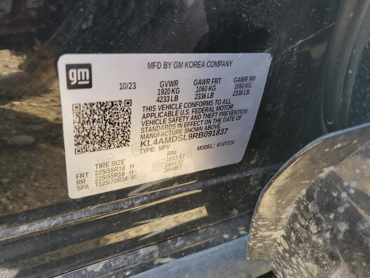 2024 Buick Encore Gx Sport Touring VIN: KL4AMDSL9RB091837 Lot: 90303025