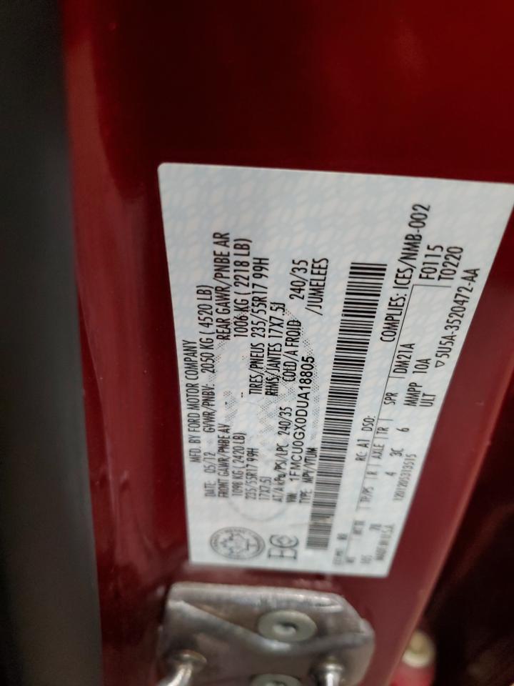 2013 Ford Escape Se VIN: 1FMCU0GX0DUA18805 Lot: 82231345