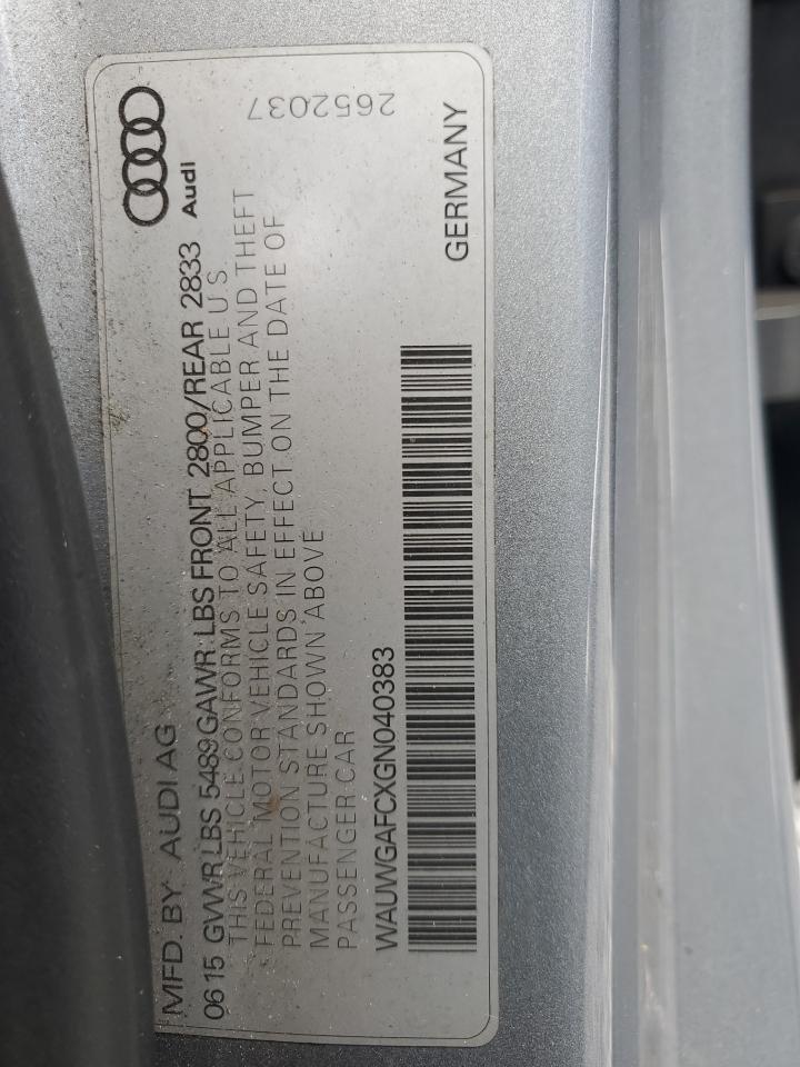 2016 Audi A7 Premium Plus VIN: WAUWGAFCXGN040383 Lot: 71446005