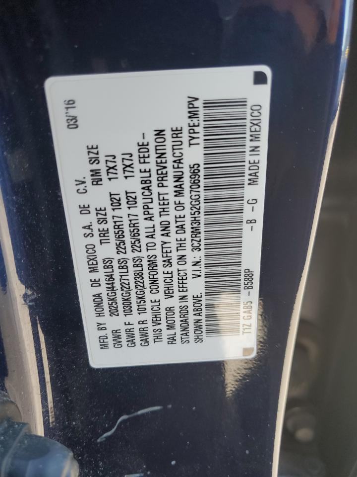 2016 Honda Cr-V Ex VIN: 3CZRM3H52GG706965 Lot: 85873565