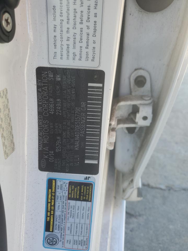 2014 Kia Cadenza Premium VIN: KNALN4D70E5157791 Lot: 82489405