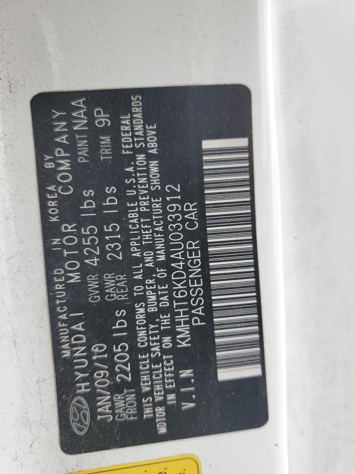 2010 Hyundai Genesis Coupe 2.0T VIN: KMHHT6KD4AU033912 Lot: 82216115