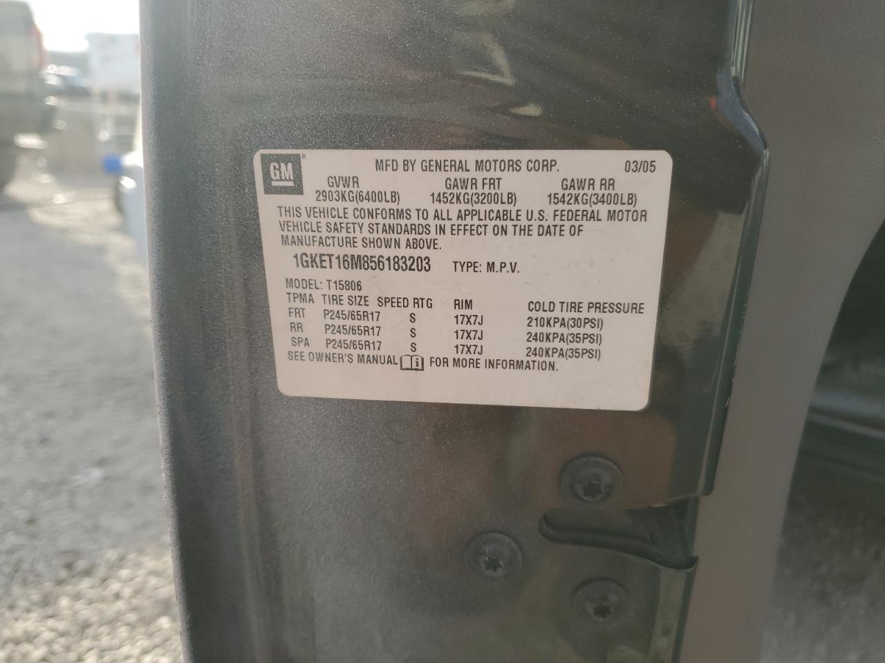 2006 Chevrolet Trailblazer Ls VIN: 1GNDT13S462123347 Lot: 82365225