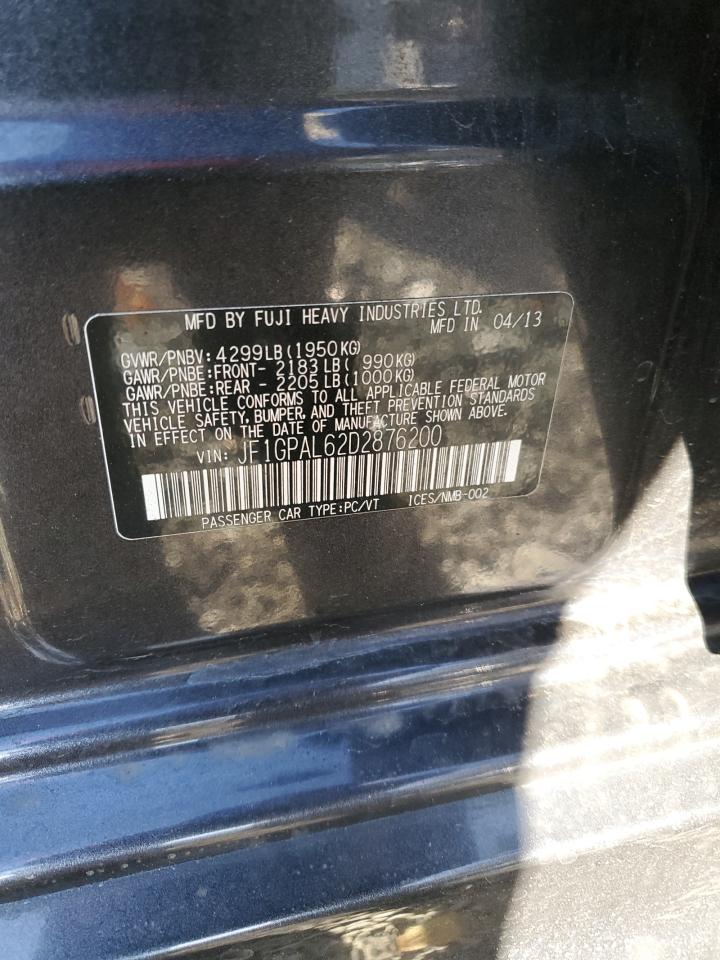 2013 Subaru Impreza Sport Premium VIN: JF1GPAL62D2876200 Lot: 85766765
