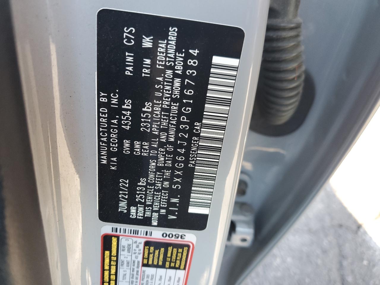 2023 Kia K5 Gt Line VIN: 5XXG64J23PG167384 Lot: 85576735