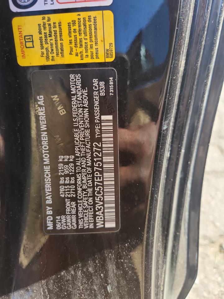 2014 BMW 428 I VIN: WBA3V5C57EP751272 Lot: 82555055