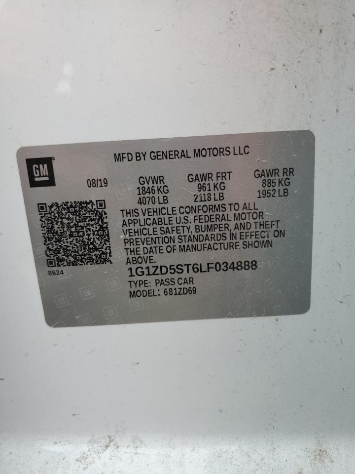 2020 Chevrolet Malibu Lt VIN: 1G1ZD5ST6LF034888 Lot: 86338125