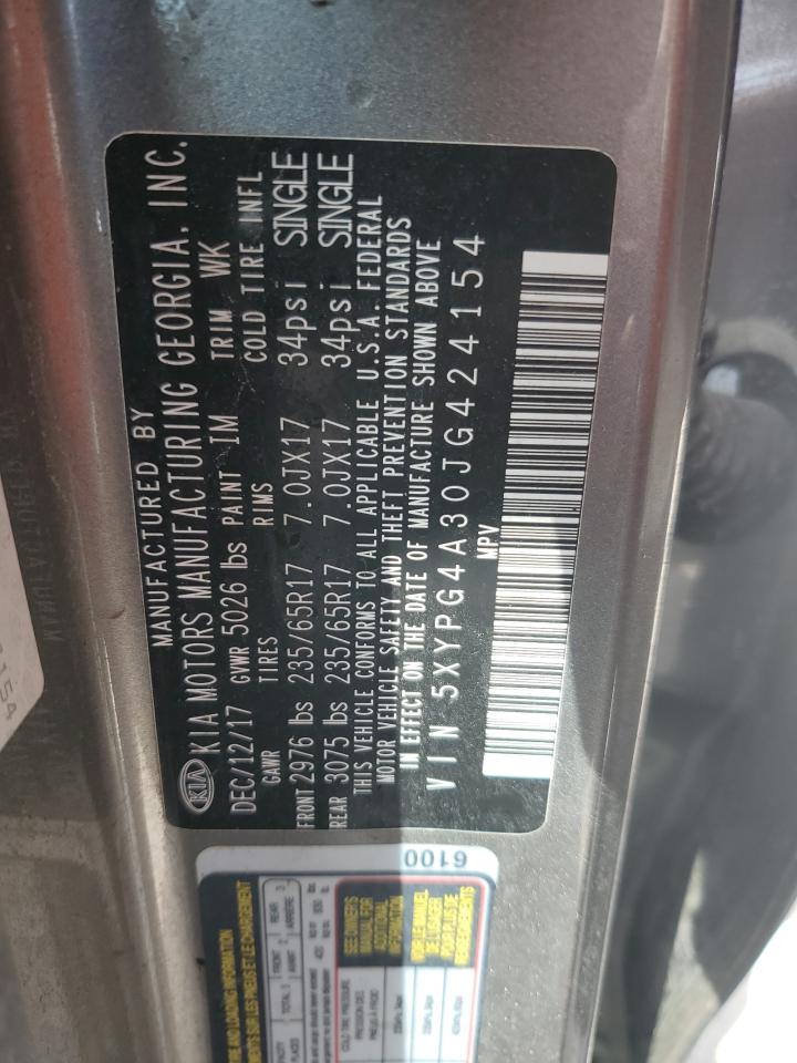 2018 Kia Sorento Lx VIN: 5XYPG4A30JG424154 Lot: 87283285