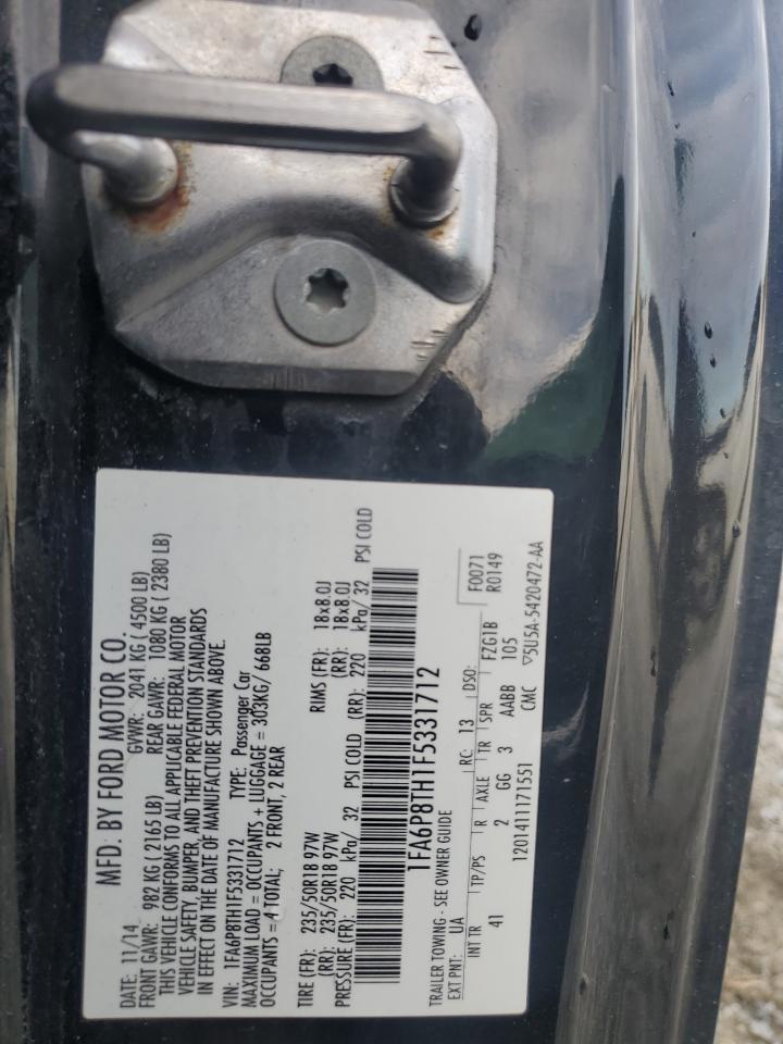 2015 Ford Mustang VIN: 1FA6P8TH1F5331712 Lot: 81856835