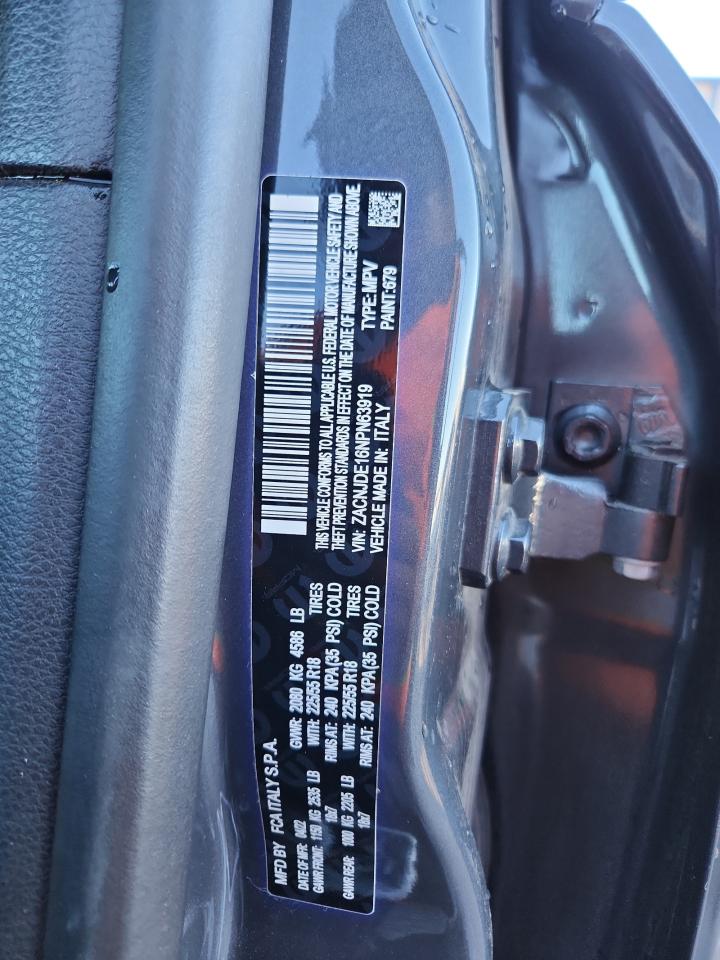 2022 Jeep Renegade Altitude VIN: ZACNJDE16NPN63919 Lot: 82153355