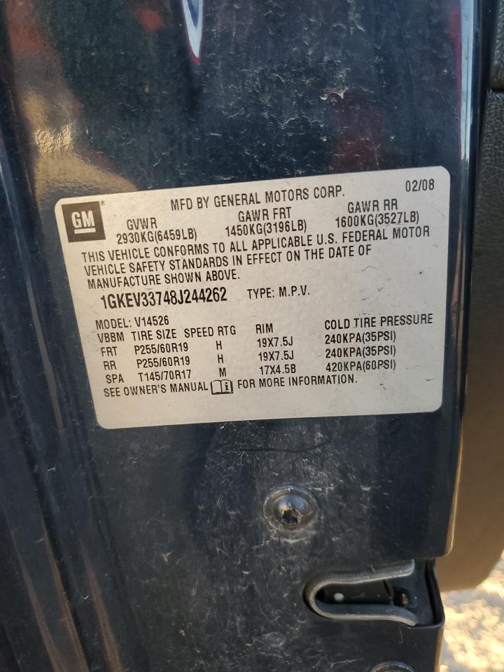 2008 GMC Acadia Slt-2 VIN: 1GKEV33748J244262 Lot: 81923855
