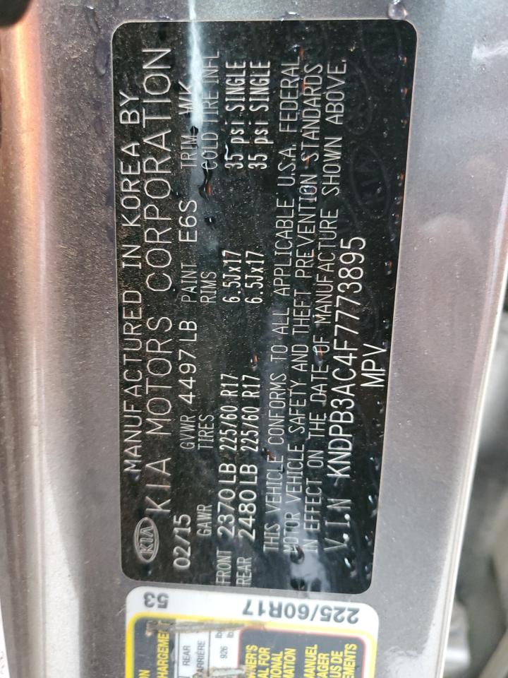 2015 Kia Sportage Lx VIN: KNDPB3AC4F7773895 Lot: 86541445