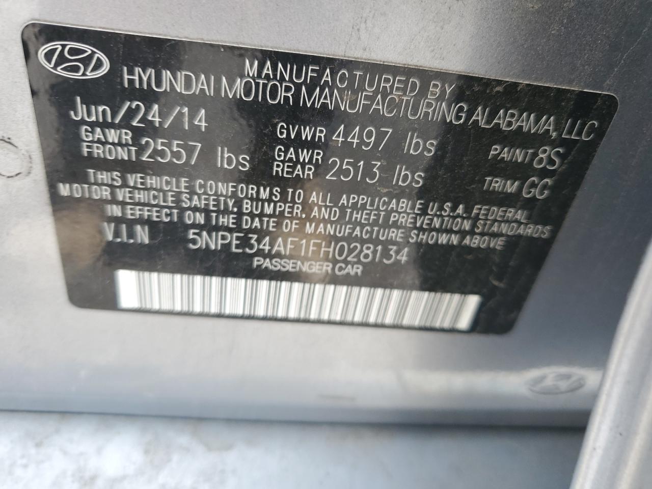 2015 Hyundai Sonata Sport VIN: 5NPE34AF1FH028134 Lot: 82449785