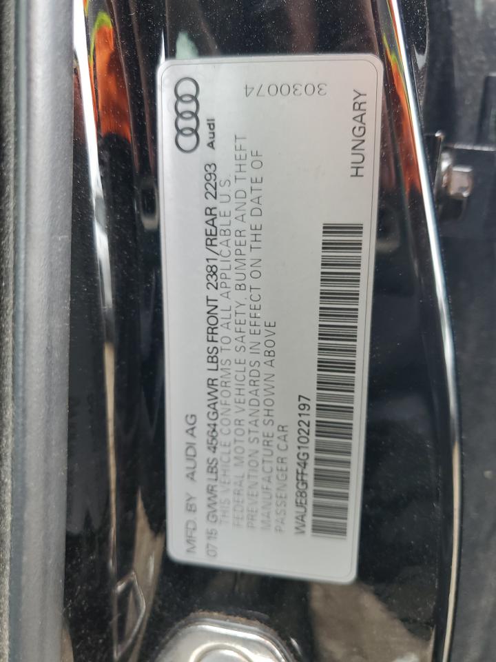 2016 Audi A3 Premium Plus VIN: WAUE8GFF4G1022197 Lot: 87407135