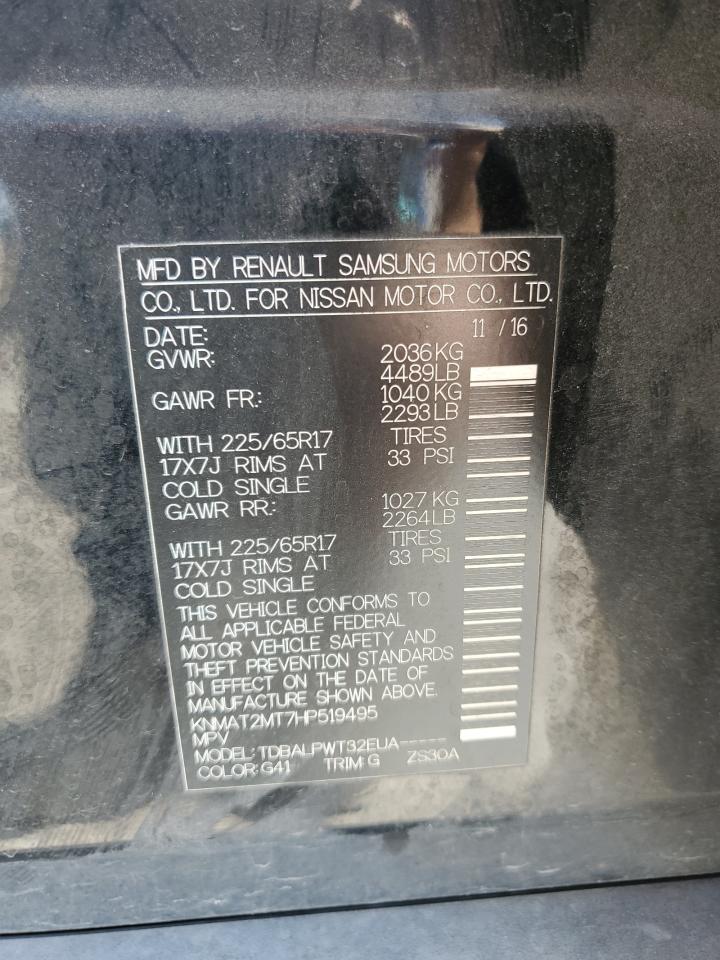 2017 Nissan Rogue S VIN: KNMAT2MT7HP519495 Lot: 82223335