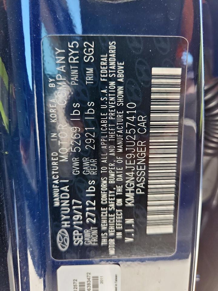 2018 Genesis G80 Base VIN: KMHGN4JE9JU257410 Lot: 84285425