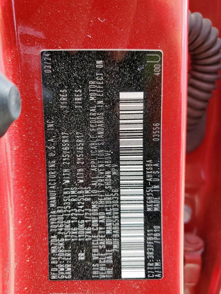 2024 Toyota Corolla Cross Se VIN: 7MUFBABG5RV030356 Lot: 82341045