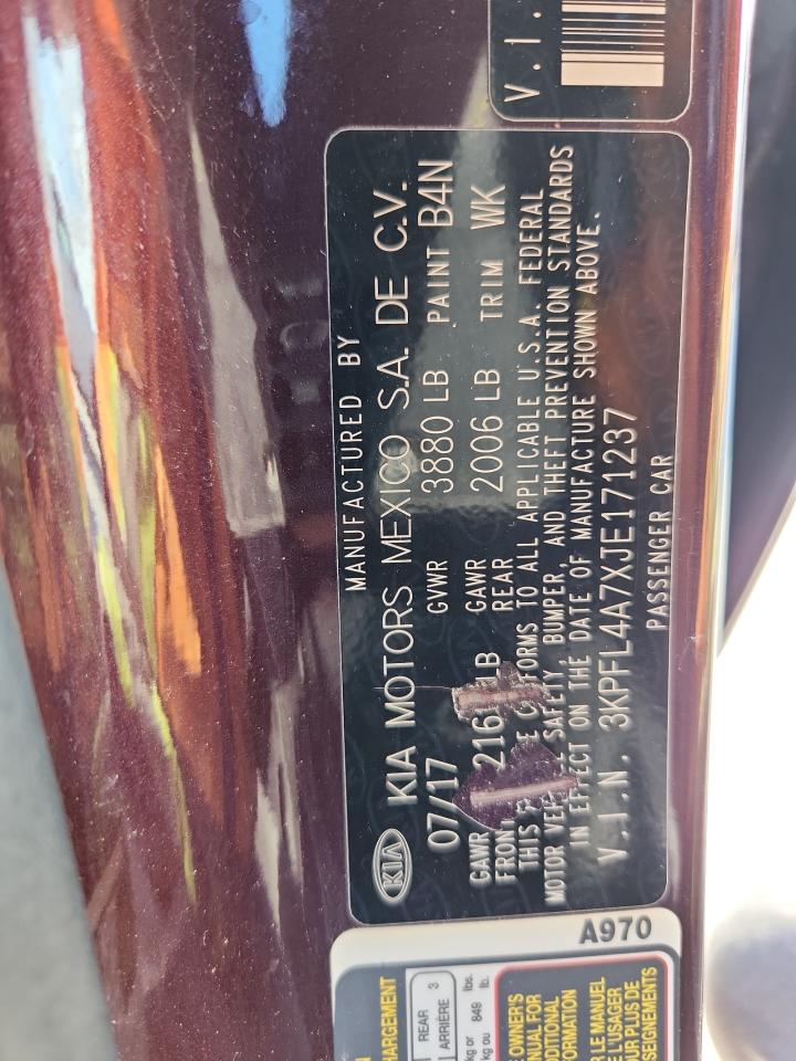 2018 Kia Forte Lx VIN: 3KPFL4A7XJE171237 Lot: 82539475